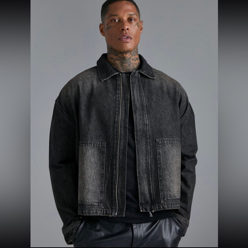 Oversized Oil Washed Denim Jacket
